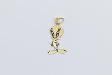 Load image into Gallery viewer, 14K Black Enamel Tweety Bird Warner Bros Cartoon Charm/Pendant Yellow Gold