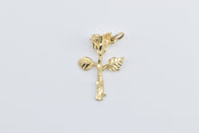 Load image into Gallery viewer, 14K Diamond Cut Rose Flower Vintage Fashion Charm/Pendant Yellow Gold