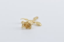 Load image into Gallery viewer, 14K Diamond Cut Rose Flower Vintage Fashion Charm/Pendant Yellow Gold