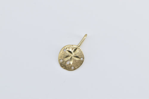 14K Sand Dollar Sea Shell Ocean Beach Motif Charm/Pendant Yellow Gold