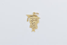 Load image into Gallery viewer, 14K Owl Graduation Cap Scholar Graduate Wisdom Charm/Pendant Yellow Gold