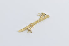 Load image into Gallery viewer, 14K 3D Ski Winter Sport Motif Skier Charm/Pendant Yellow Gold