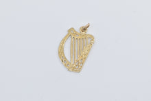 Load image into Gallery viewer, 9K Harp Celtic Knot Motif Musical Instrument Charm/Pendant Yellow Gold