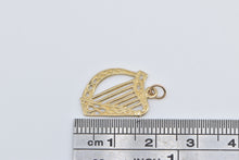 Load image into Gallery viewer, 9K Harp Celtic Knot Motif Musical Instrument Charm/Pendant Yellow Gold