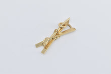 Load image into Gallery viewer, 14K 3D Crossed Ski Winter Sport Skiing Charm/Pendant Yellow Gold