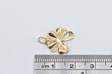 Load image into Gallery viewer, 14K Emerald Shamrock Four Leaf Clover Charm/Pendant Yellow Gold