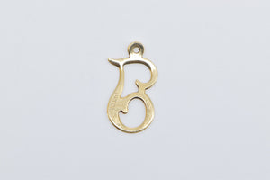 14K T Letter Initial Monogram Vintage Charm/Pendant Yellow Gold