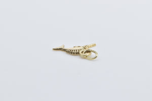 14K Marlin Fish Ocean Animal Fisherman Fishing Charm/Pendant Yellow Gold