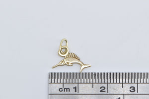 14K Marlin Fish Ocean Animal Fisherman Fishing Charm/Pendant Yellow Gold