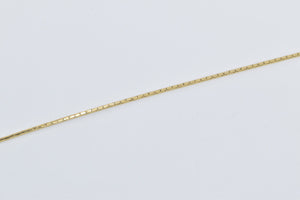 14K 0.8mm Squared Vintage Box Style Chain Necklace 15.75" Yellow Gold