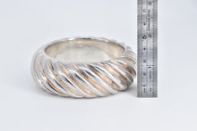 Load image into Gallery viewer, Sterling Silver Vintage Puffy Twist 1&quot; Thick Wide Bangle Bracelet 7.75&quot;