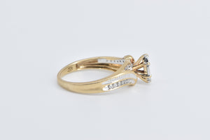 10K Vintage Diamond Classic Bypass Promise Ring Yellow Gold