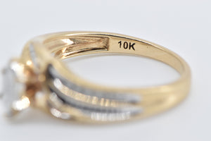 10K Vintage Diamond Classic Bypass Promise Ring Yellow Gold