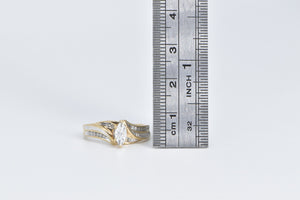 10K Vintage Diamond Classic Bypass Promise Ring Yellow Gold