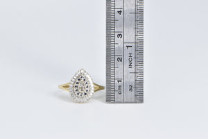 10K Vintage Diamond Accent Pear Tear Drop Fashion Ring Yellow Gold