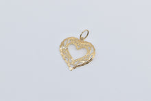 Load image into Gallery viewer, 14K Filigree Heart Love Symbol Romantic Charm/Pendant Yellow Gold