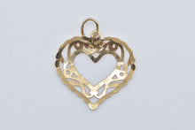 Load image into Gallery viewer, 14K Filigree Heart Love Symbol Romantic Charm/Pendant Yellow Gold