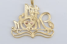 Load image into Gallery viewer, 14K #1 Number One Mom Mothers Day Heart Pendant Yellow Gold