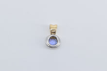 Load image into Gallery viewer, 14K Round Tanzanite Solitaire Two Tone Classic Pendant Yellow Gold