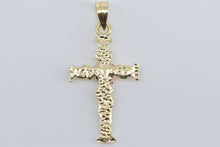 Load image into Gallery viewer, 14K Black Hills Rose Two Tone Flower Cross Charm/Pendant Yellow Gold