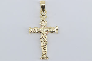 14K Black Hills Rose Two Tone Flower Cross Charm/Pendant Yellow Gold