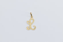 Load image into Gallery viewer, 14K L Cursive Letter Monogram Initial Name Charm/Pendant Yellow Gold