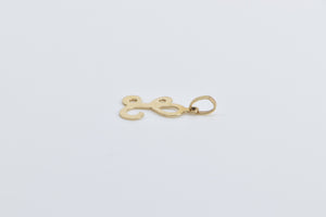 14K L Cursive Letter Monogram Initial Name Charm/Pendant Yellow Gold