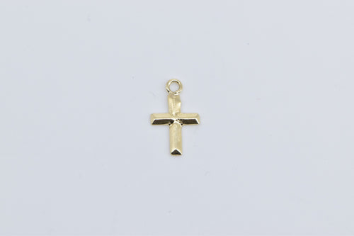 14K High Relief Christian Faith Religious Symbol Charm/Pendant Yellow Gold