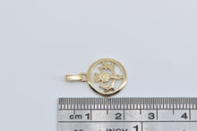 Load image into Gallery viewer, 9K Thistle Endurance Strength Symbol Round Charm/Pendant Yellow Gold