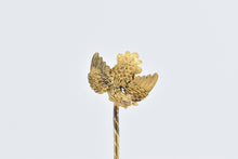 Load image into Gallery viewer, 20K Victorian Ornate 3D Filigree Bird Eagle Crow Stick Pin Yellow Gold