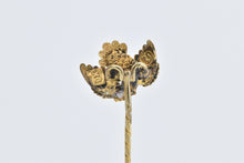 Load image into Gallery viewer, 20K Victorian Ornate 3D Filigree Bird Eagle Crow Stick Pin Yellow Gold