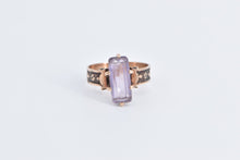 Load image into Gallery viewer, 14K Victorian Ornate Amethyst Floral Statement Ring Yellow Gold