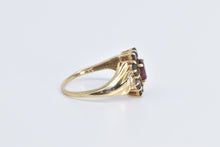 Load image into Gallery viewer, 10K Oval Pink Tourmaline Amethyst Halo Diamond Ring Yellow Gold