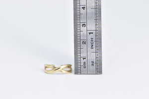 10K Criss Cross X Twist Open Back Toe Ring Yellow Gold