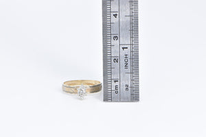 10K Vintage Diamond Diamond Cut Promise Ring Yellow Gold