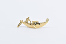 Load image into Gallery viewer, 18K 3D Venice Italy Venezia Gondola Canal Boat Charm/Pendant Yellow Gold