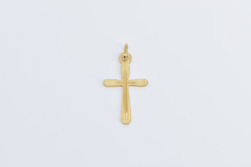 18K Cross Christian Faith Symbol Religious Charm/Pendant Yellow Gold