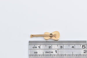 18K 3D Guitar String Vintage Music Instrument Charm/Pendant Yellow Gold