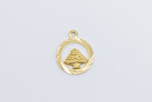 Load image into Gallery viewer, 18K Tree of Life Vintage Round Diamond Cut Charm/Pendant Yellow Gold