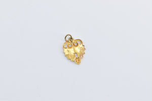 14K Black Hills Leaf Cluster Vintage Charm/Pendant Yellow Gold