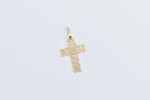 14K Filigree Cross Christian Faith Symbol Charm/Pendant Yellow Gold