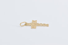 Load image into Gallery viewer, 14K Filigree Cross Christian Faith Symbol Charm/Pendant Yellow Gold