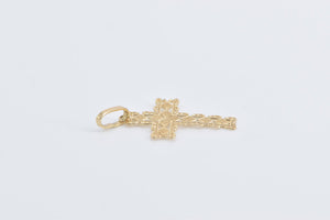 14K Filigree Cross Christian Faith Symbol Charm/Pendant Yellow Gold