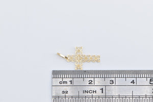 14K Filigree Cross Christian Faith Symbol Charm/Pendant Yellow Gold