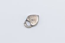 Load image into Gallery viewer, Sterling Silver Victorian Puffy Heart Forget Me Not Locket Charm/Pendant