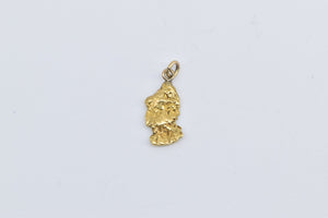 22K Raw Textured Nugget Pebble Vintage Charm/Pendant Yellow Gold