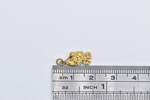 22K Raw Textured Nugget Pebble Vintage Charm/Pendant Yellow Gold