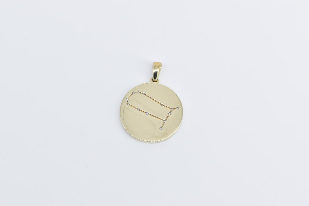 10K Diamond Gemini Astrology Zodiac Constellation Charm/Pendant Yellow Gold