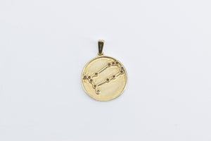 10K Diamond Gemini Astrology Zodiac Constellation Charm/Pendant Yellow Gold