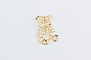 14K Diamond Cut Teddy Bear Stuffed Animal Charm/Pendant Yellow Gold